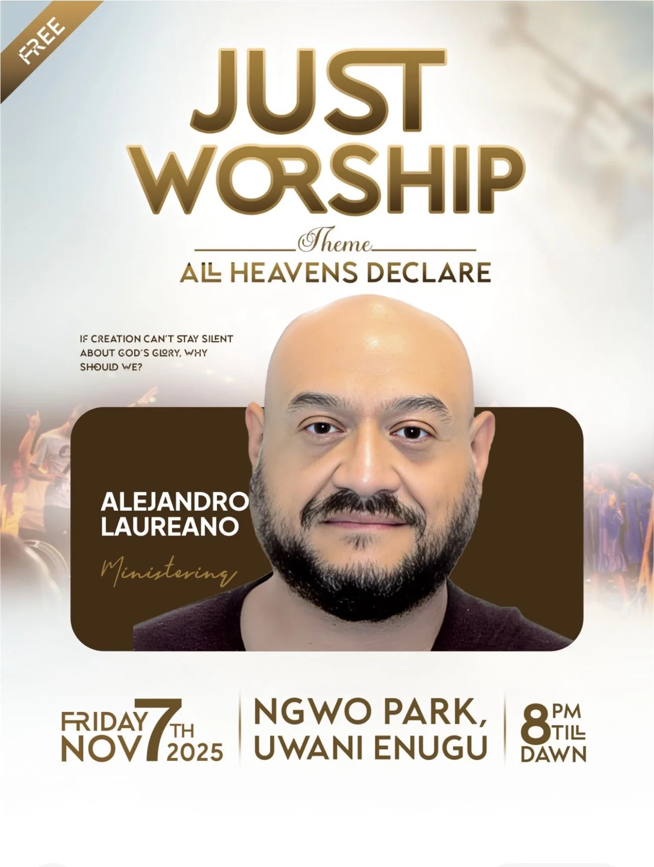 Just Worship event flyer for LPE